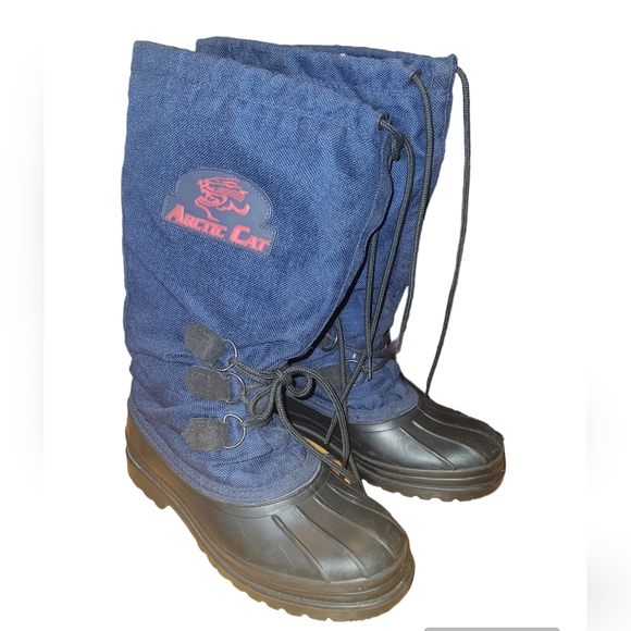 Arctic Cat Snowmobile Boots Size 9 Great Condition, Wool Liner EUC Blue, rubber - Picture 1 of 6